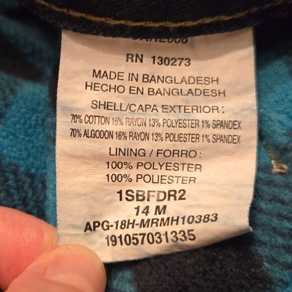 Lee Riders Midrise Bootcut Flannel Lined Dark Wash Jeans Women's Size 14M - Picture 4 of 5